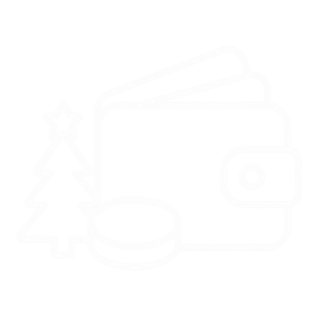 icon white wallet and Christmas tree