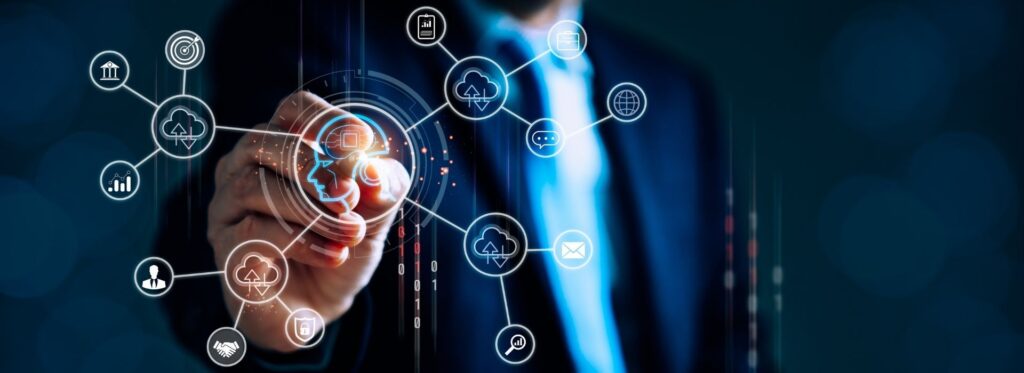 Man using AI for work