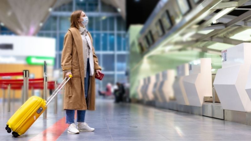 Young female on an Airport