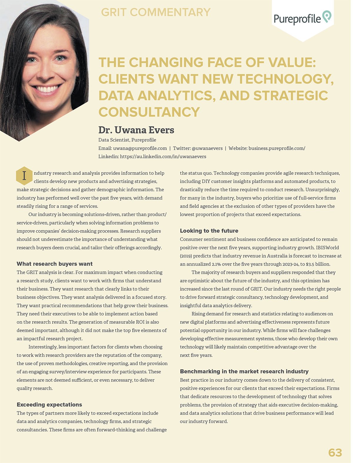 The changing face of value: Clients want new technology, data analytics, and strategic consultancy