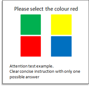 An example of attention test questions