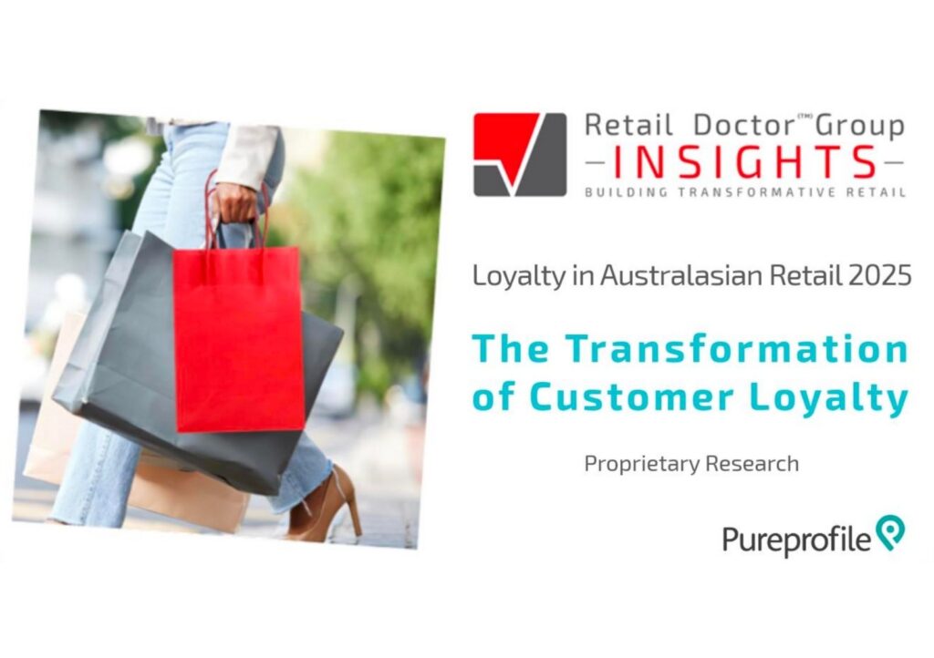Holding shopping bag, Retail Doctor Group Insights banner