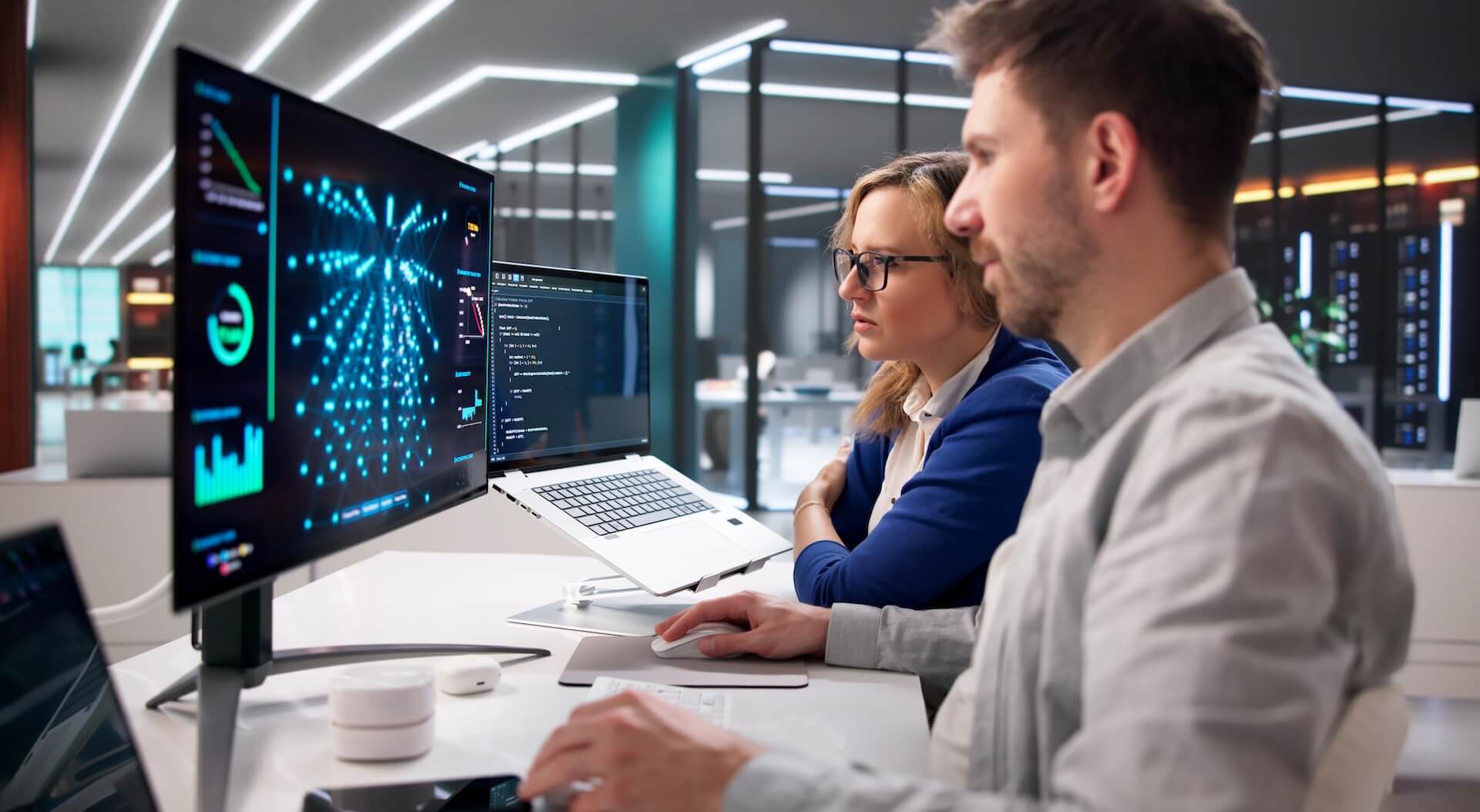 AI Specialist Oversees Real-Time Server Inference Operations In Data Center Environment Using Laptops
