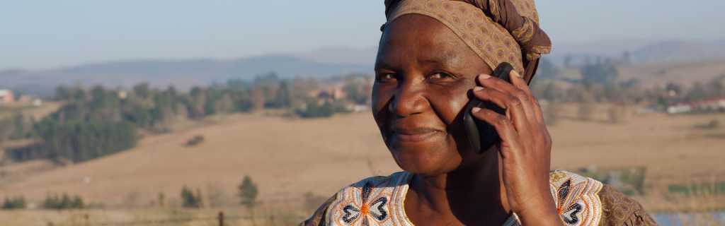 African women on mobile phone