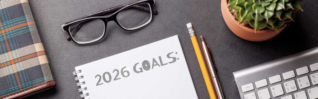 new year 2026 planner on a desk