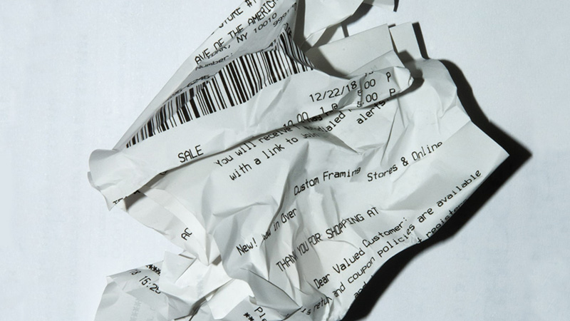 Crumpled receipt