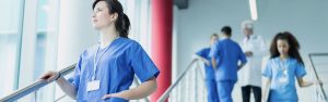 Medic and nurses in a hospital environment