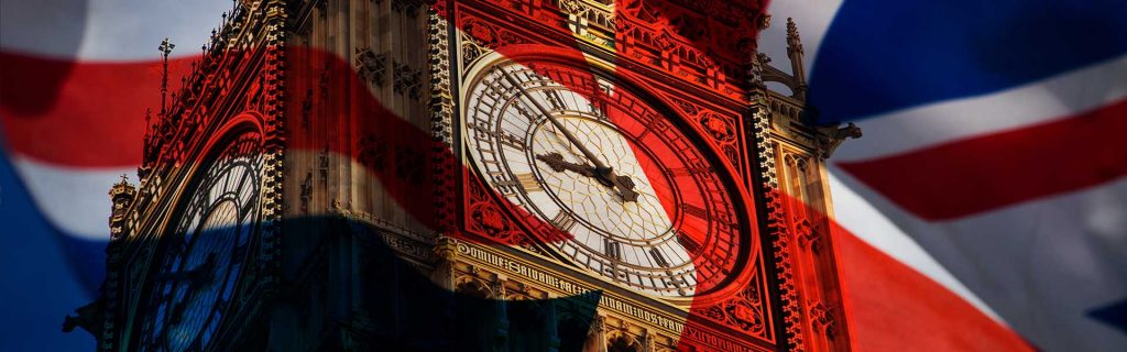 union jack flag and iconic Big Ben - the UK prepares for new elections