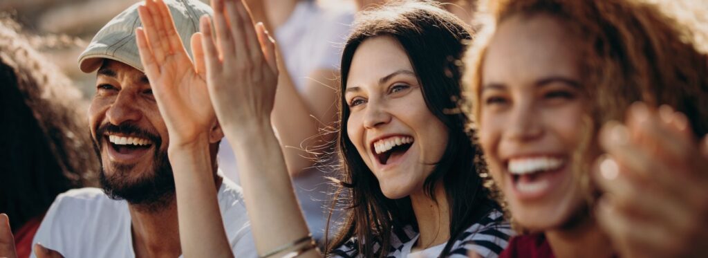 Close up of happy people