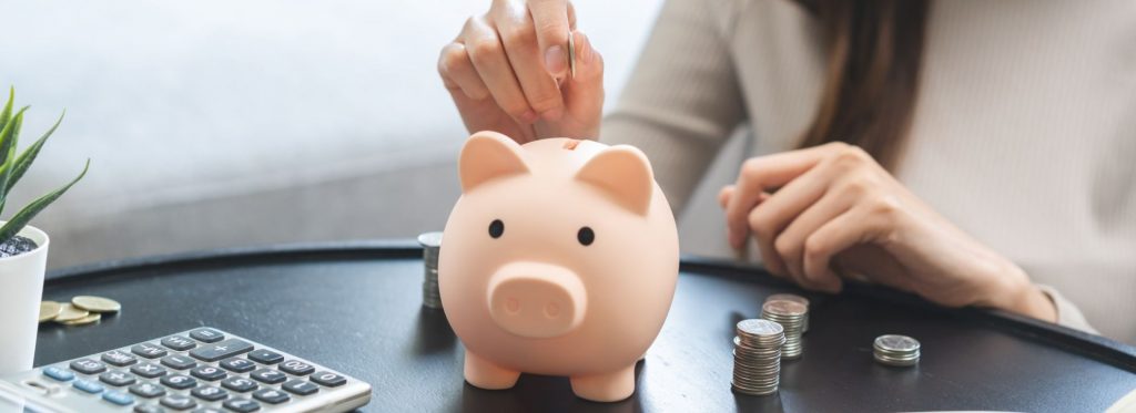 Piggy bank saving for retirement